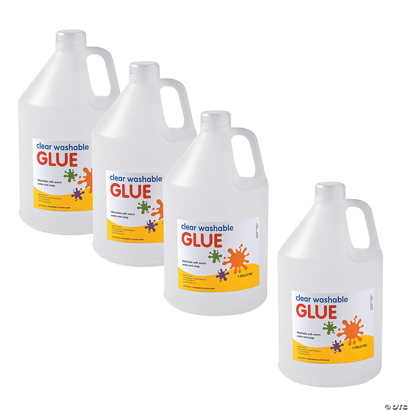 Bulk 4 Pc. Clear Washable Glue Gallon Bottles Image