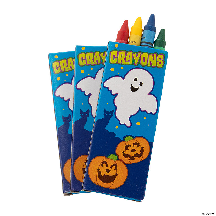 Bulk 48 Boxes Halloween Crayons - 4 Colors per box Image