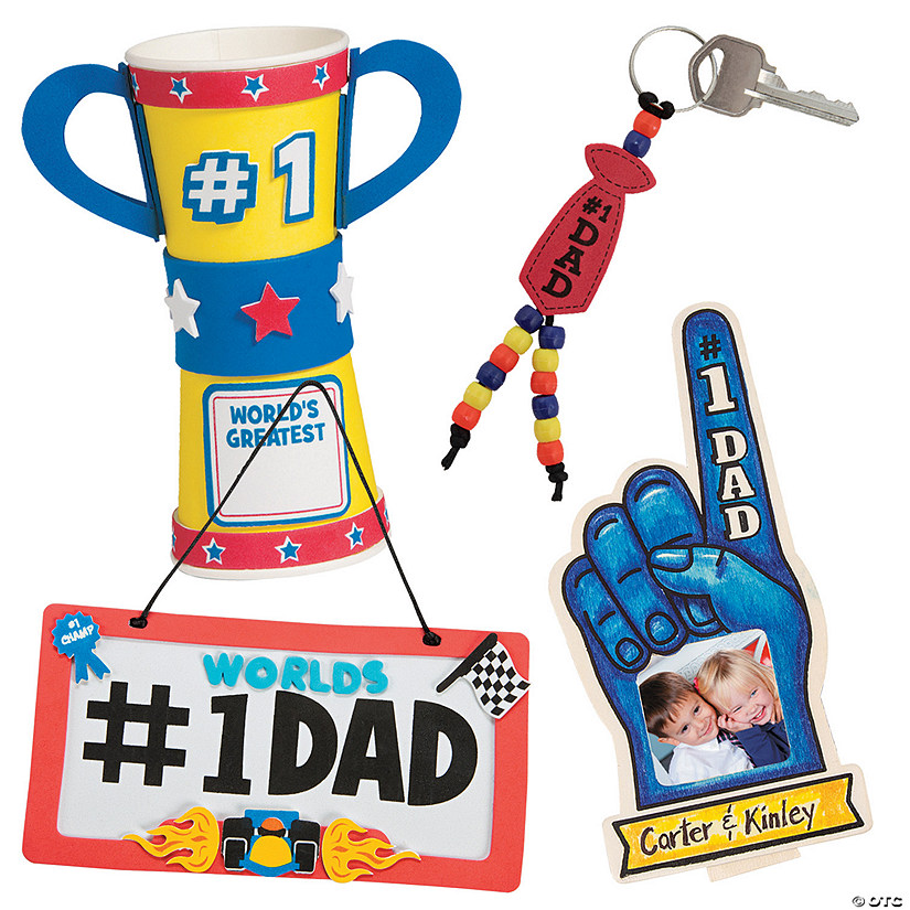 Bulk 48 Pc. #1 Dad Father's Day Craft Kit Assortment Image