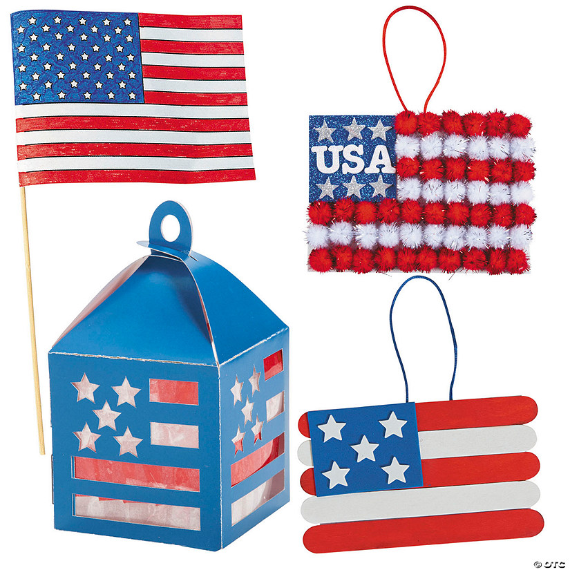 Bulk 48 Pc. All American Flags Craft Kit Assortment Image