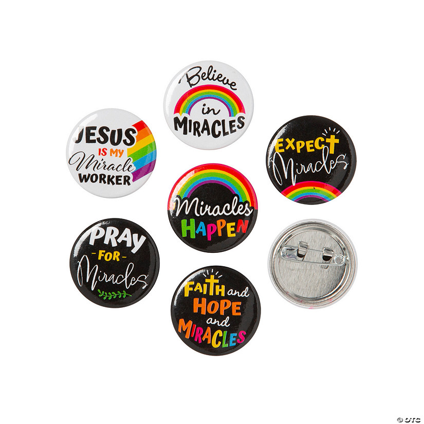 Bulk 48 Pc. Believe in Miracles Mini Buttons Image