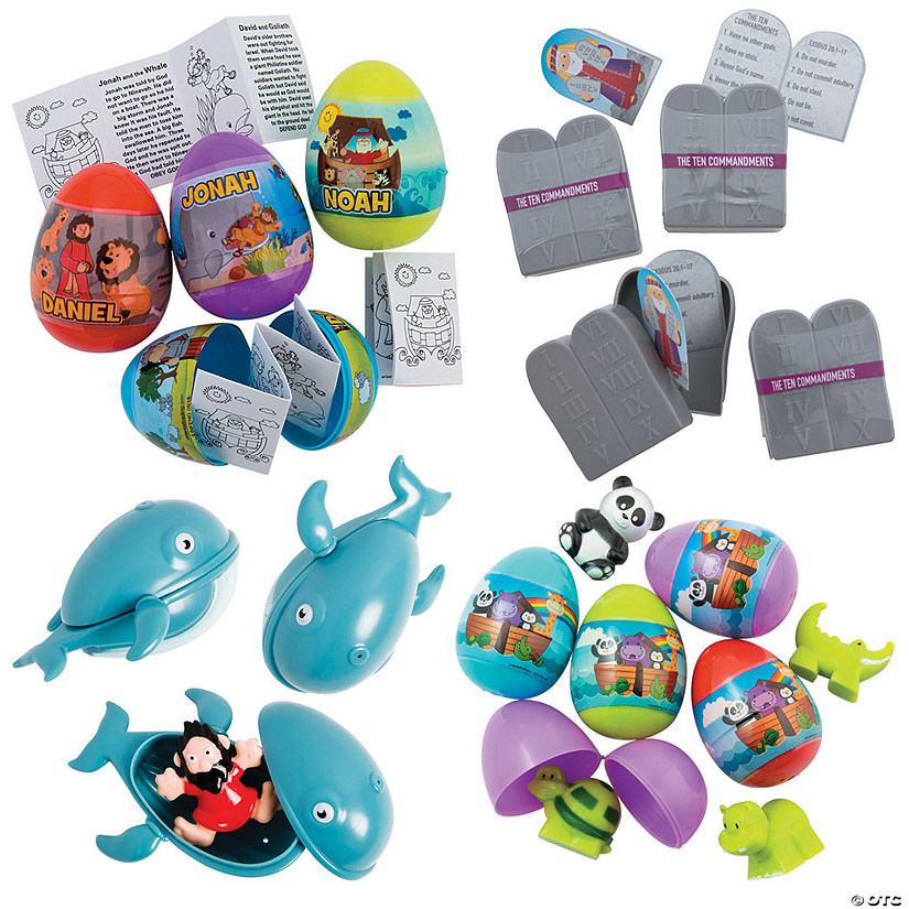 Bulk 48 Pc. Bible Story Prize-Filled Plastic Easter Egg Assortment Image