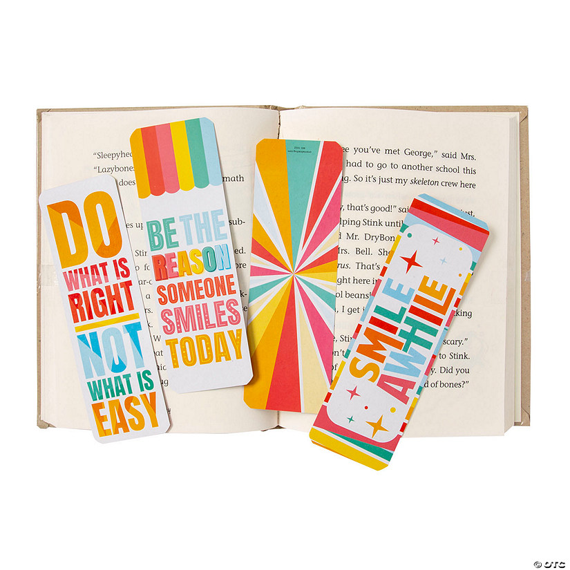 Bulk 48 Pc. Brightly Colored Happy Day Cardstock Bookmarks Image