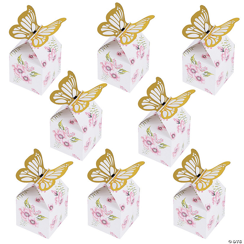 Bulk 48 Pc. Butterfly Floral Favor Boxes