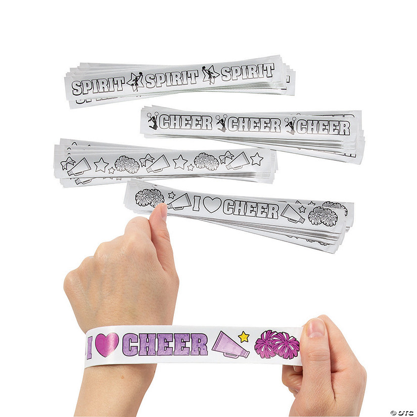 Bulk 48 Pc. Color Your Own Cheer Slap Bracelets Image