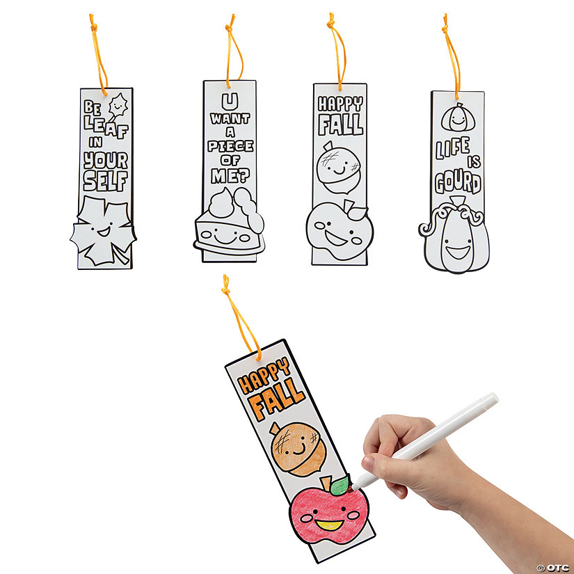 Bulk 48 Pc. Color Your Own Fall Bookmarks Image