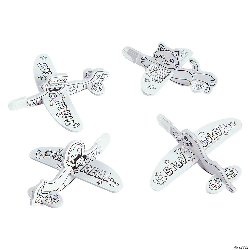 Bulk 48 Pc. Color Your Own Mini Halloween Gliders Image