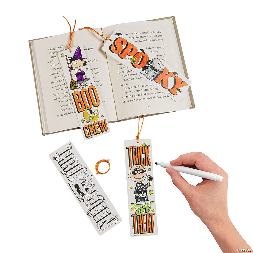 Bulk 48 Pc. Color Your Own Peanuts<sup>&#174;</sup> Halloween Bookmarks Image