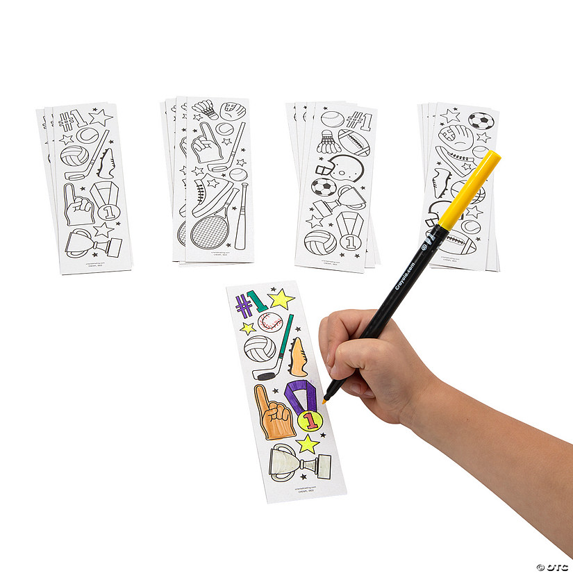 Bulk 48 Pc. Color Your Own Sports Bookmarks Image