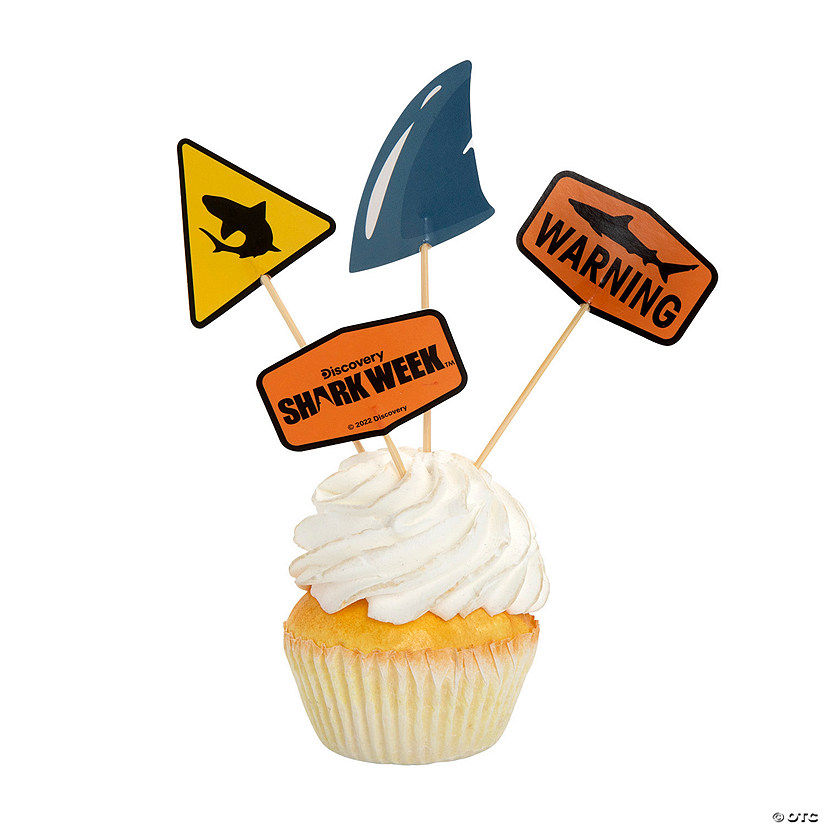 Bulk  48 Pc. Discovery Shark Week&amp;#8482; Cupcake Picks Image