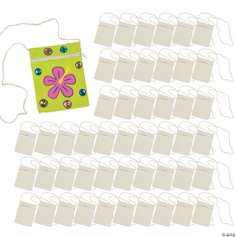 Bulk 48 Pc. DIY Canvas Zipper Purses Image