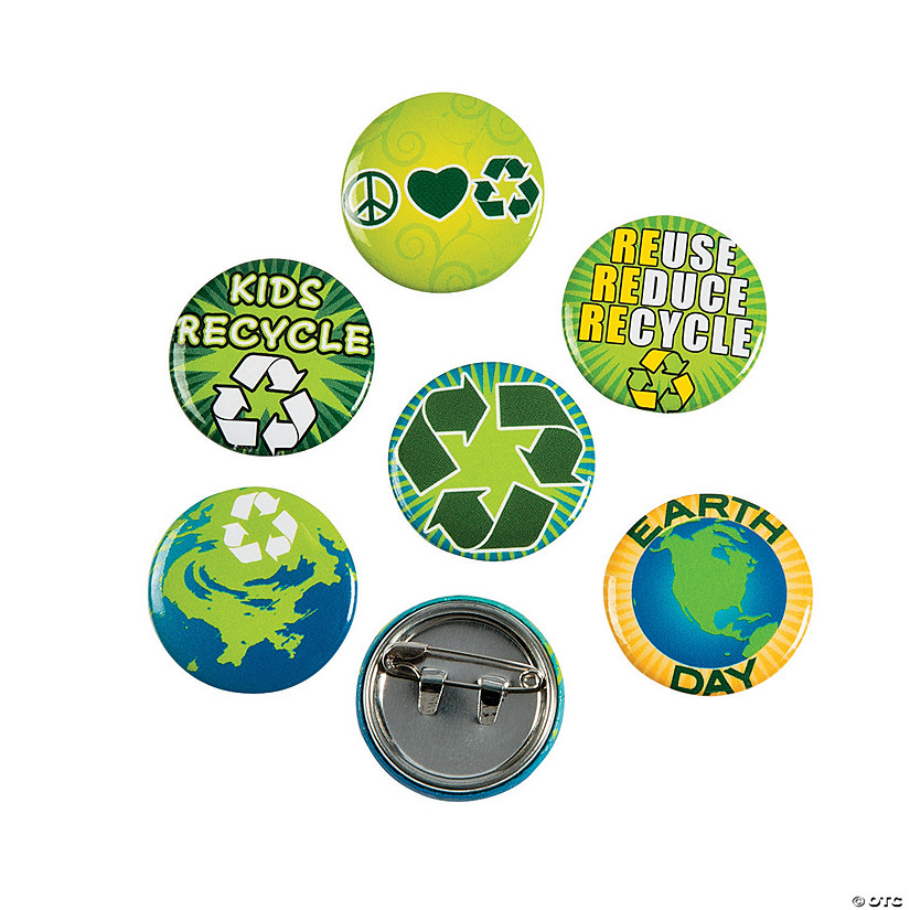 Bulk 48 Pc. Earth Day & Recycle Mini Buttons Image