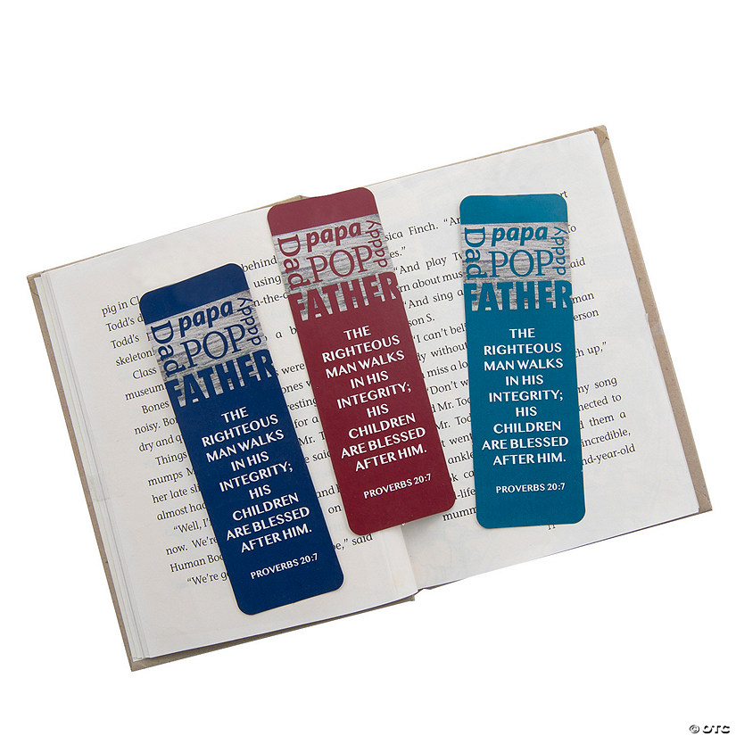 Bulk 48 Pc. Father&#8217;s Day Bible Verse Bookmarks Image