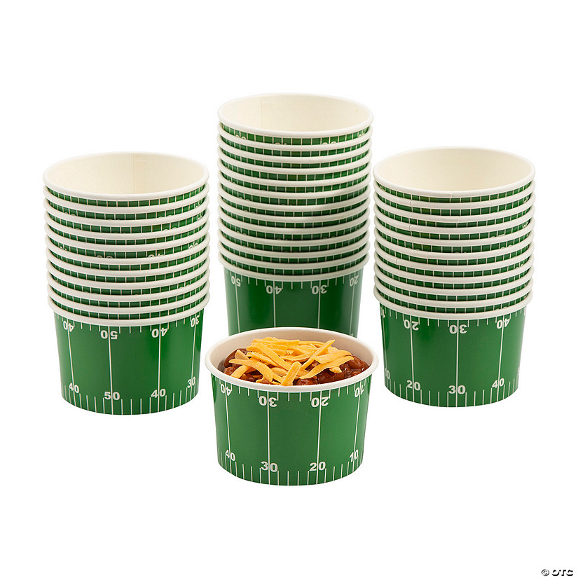 Bulk  48 Pc. Football Disposable Paper Snack Bowls Image