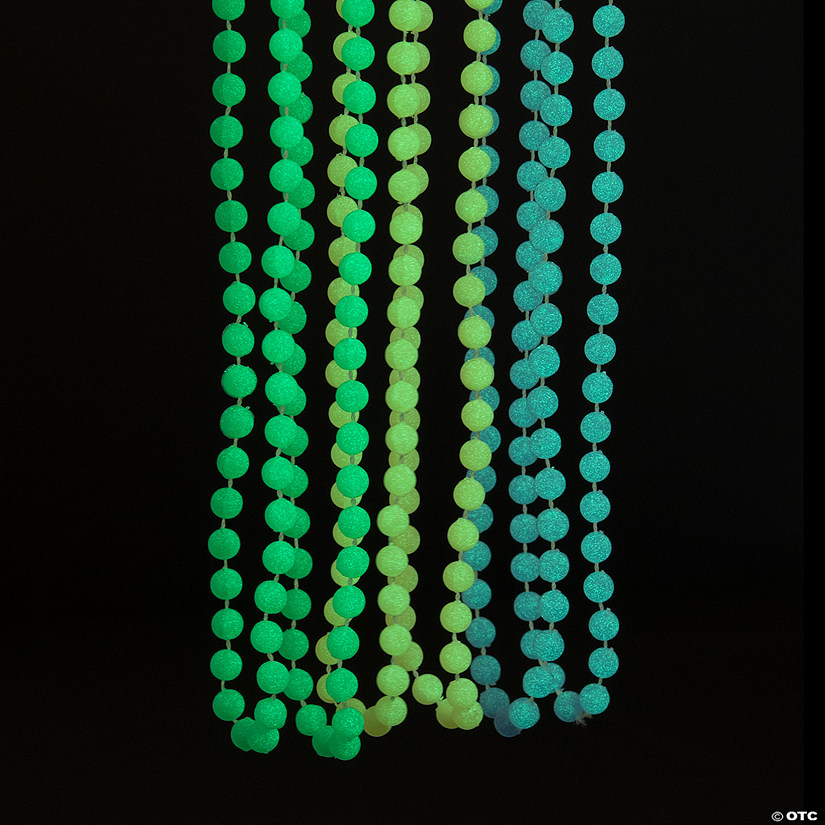 Bulk 48 Pc. Glow-in-the-Dark Mardi Gras Bead Necklaces Image