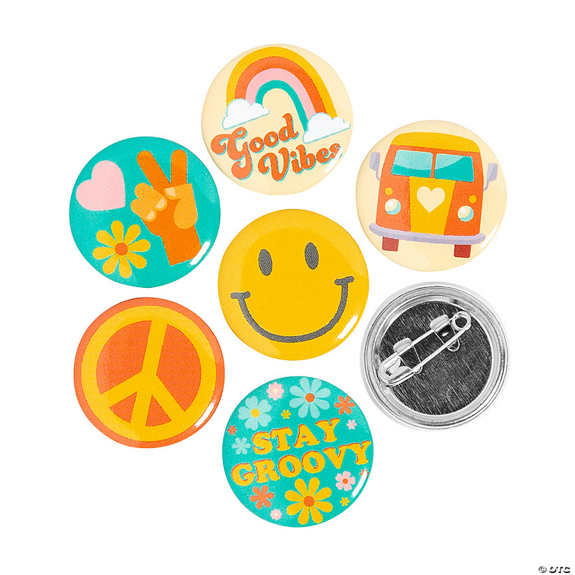 Bulk 48 Pc. Groovy Party Mini Buttons Image