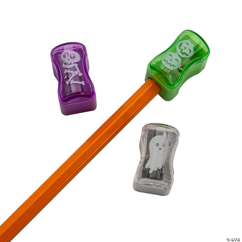 Bulk 48 Pc. Halloween Pencil Sharpeners with Cap Image