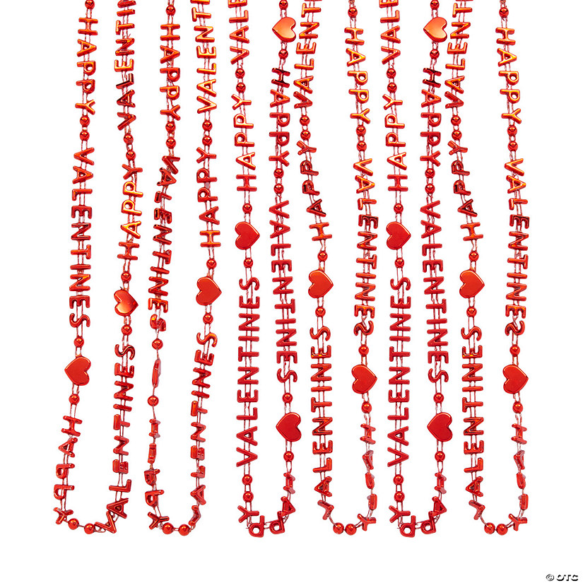 Bulk 48 Pc. Happy Valentine&#8217;s Day Bead Necklaces Image