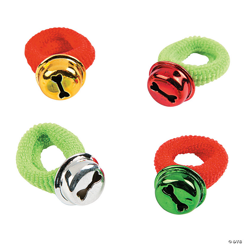 Bulk 48 Pc. Holiday Stretchy Jingle Bell Rings Image