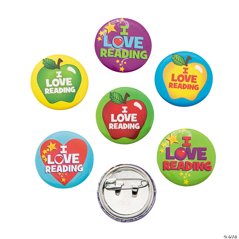 Bulk 48 Pc. I Love Reading Mini Buttons Image