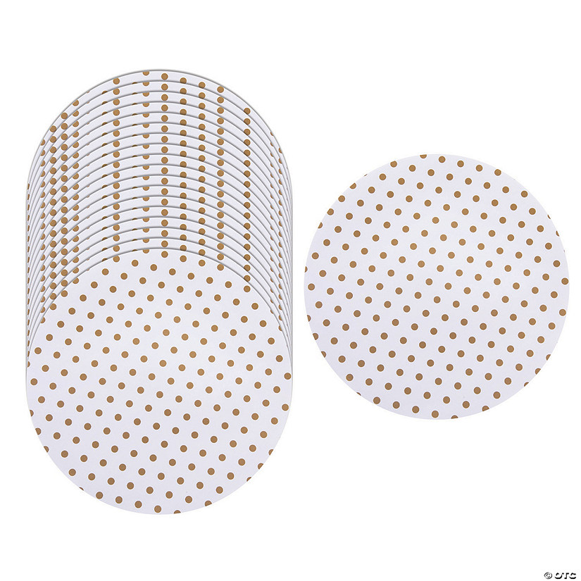 Bulk 48 Pc. Large Gold Dot Serving Paper Liners Image