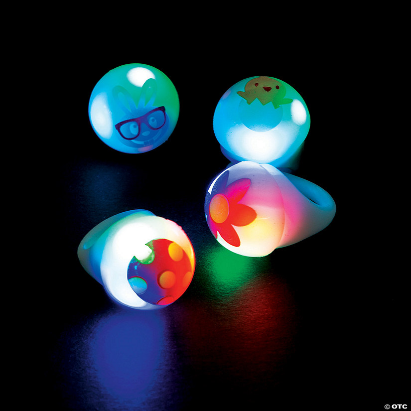 Bulk 48 Pc. Light-Up Easter Rings Image