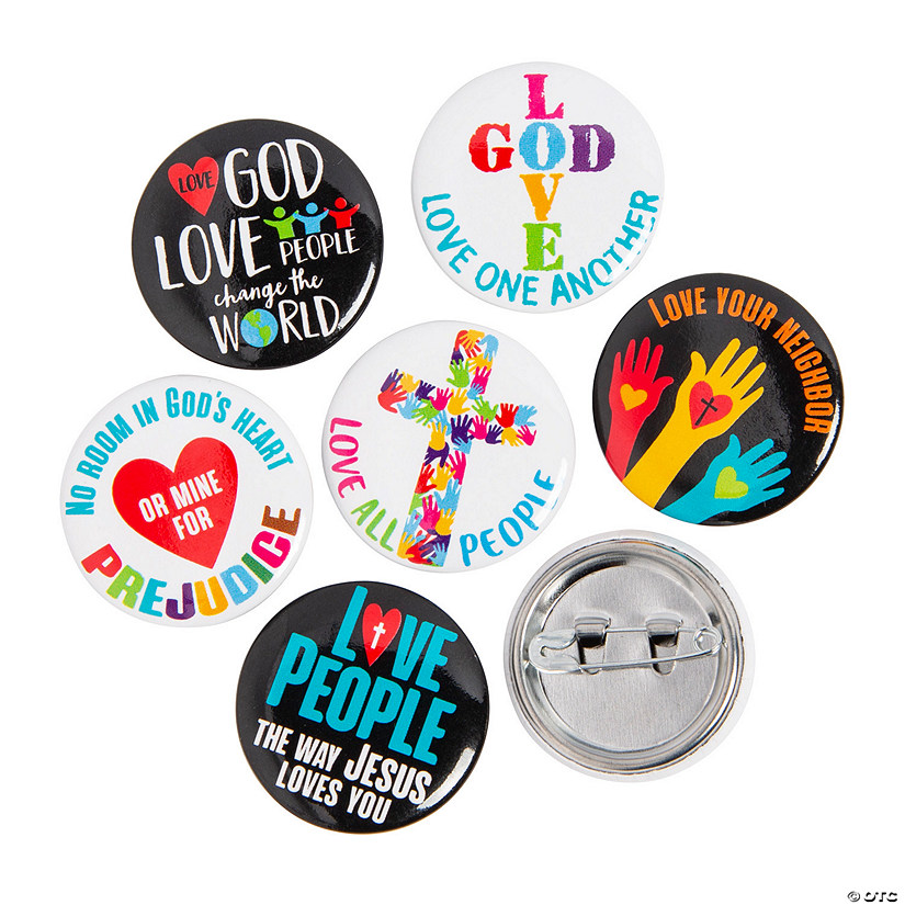 Bulk 48 Pc. Love God Love People Mini Buttons Image