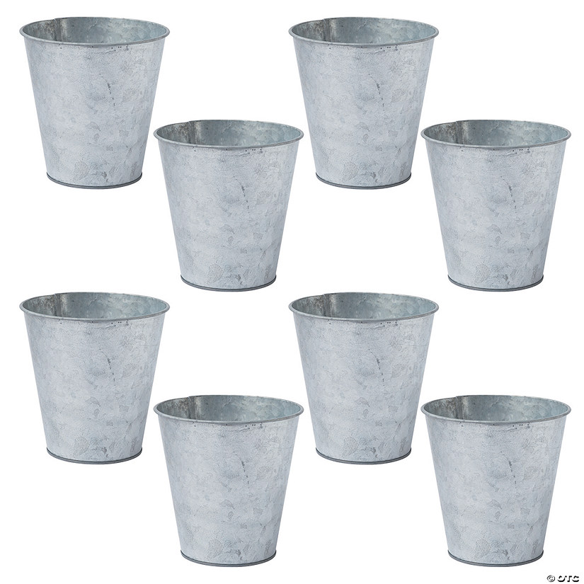 Bulk 48 Pc. Medium Galvanized Pots Image