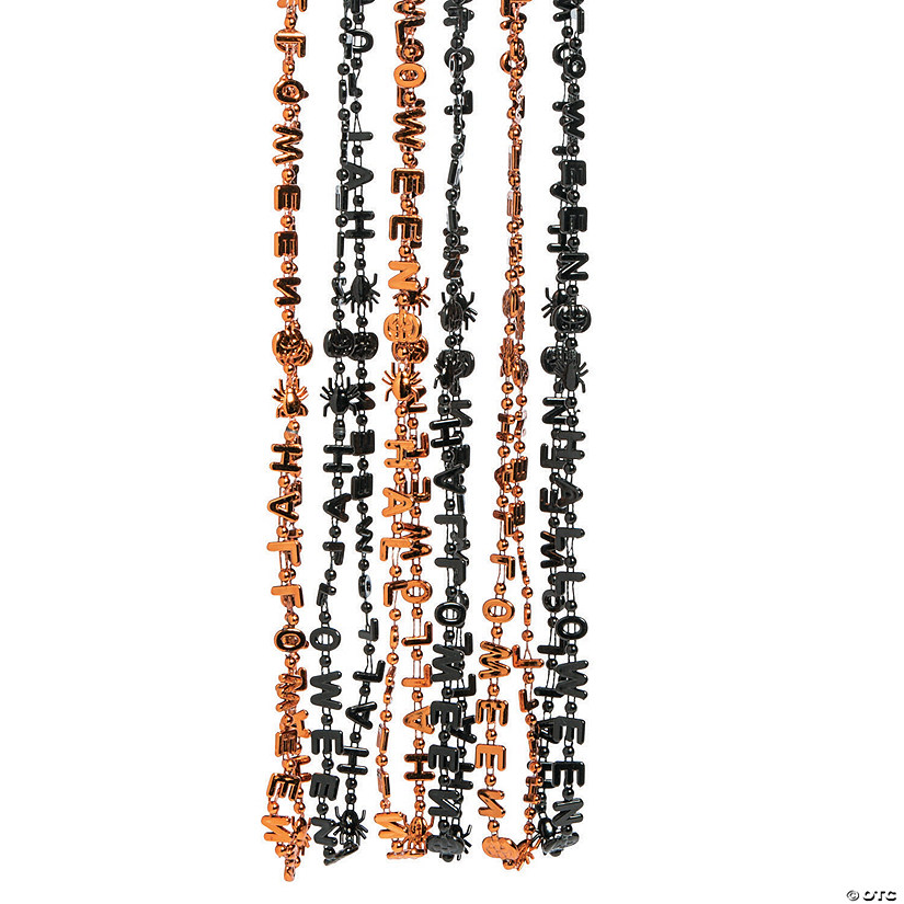 Bulk 48 Pc. Metallic Halloween Bead Necklaces Image