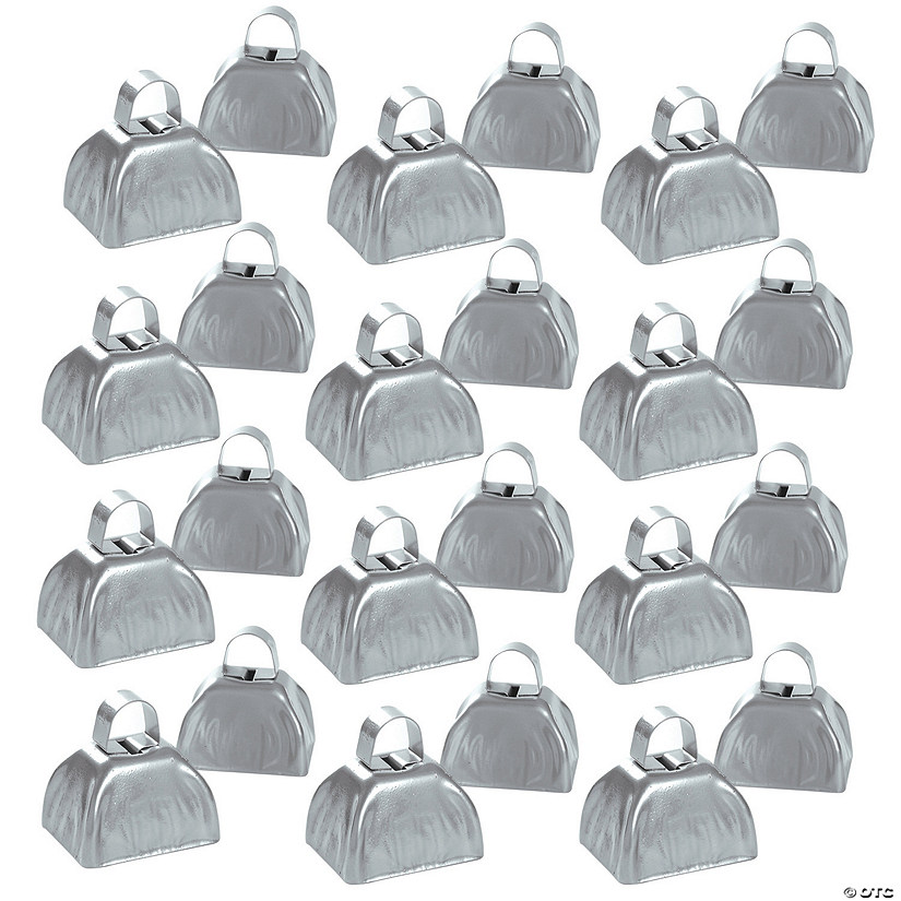Bulk 48 Pc. Metallic Silvertone Cowbells Image