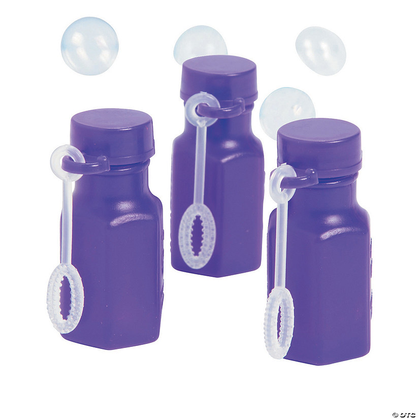 Bulk 48 Pc. Mini Hexagon Purple Bubble Bottles Image