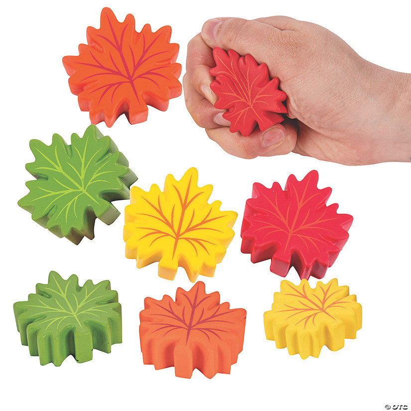 Bulk 48 Pc. Mini Leaf-Shaped Stress Toys Image