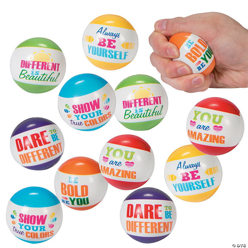 Bulk 48 Pc. Mini Paint Chip Motivational Stress Balls Image