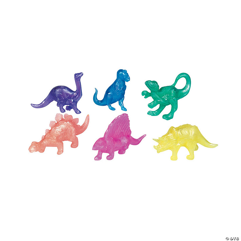 Bulk 48 Pc. Mini Pearlized Squishy Dinosaurs Image