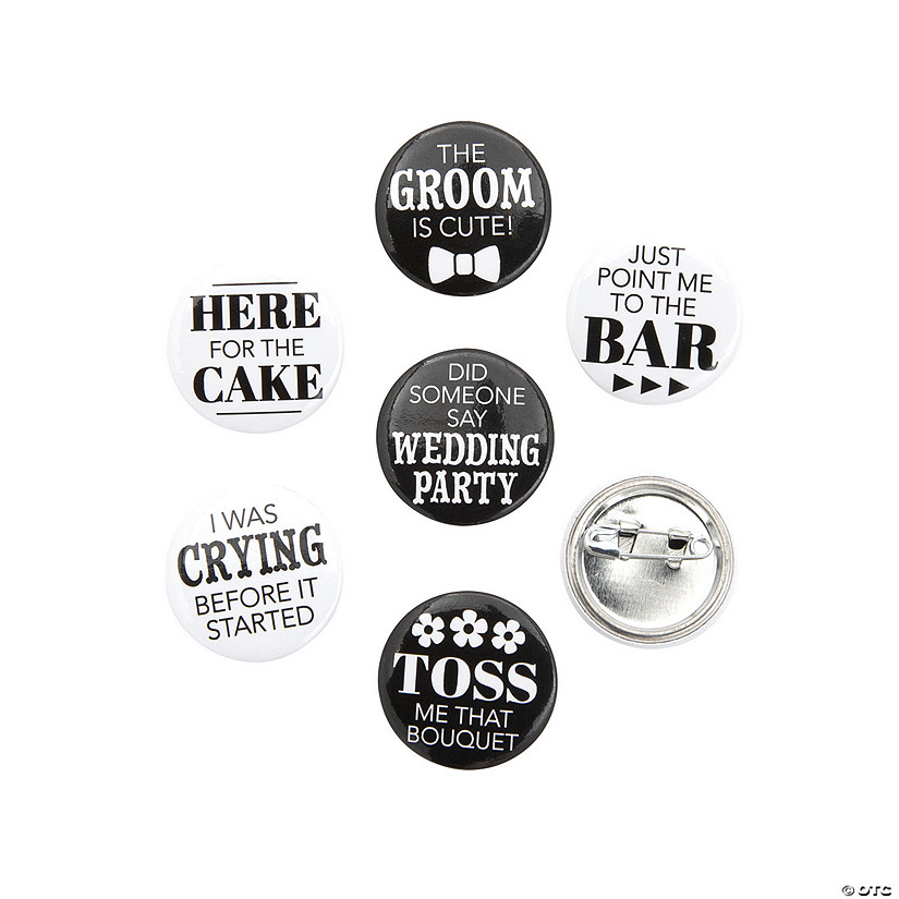 Bulk 48 Pc. Mini Wedding Button Assortment Image