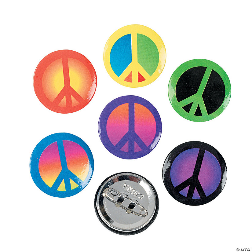 Bulk 48 Pc. Peace Sign Mini Buttons Image