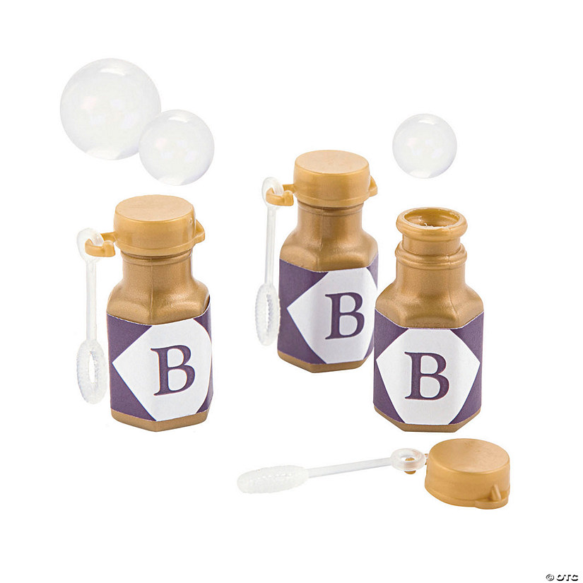 Bulk 48 Pc. Personalized Mini Monogram with Bubble Bottles Image