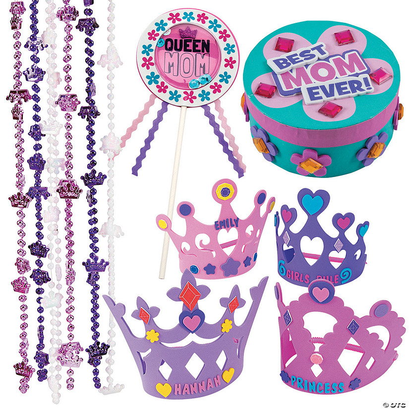 Bulk 48 Pc. Queen Mom for the Day Craft Kit - Makes 48 Image