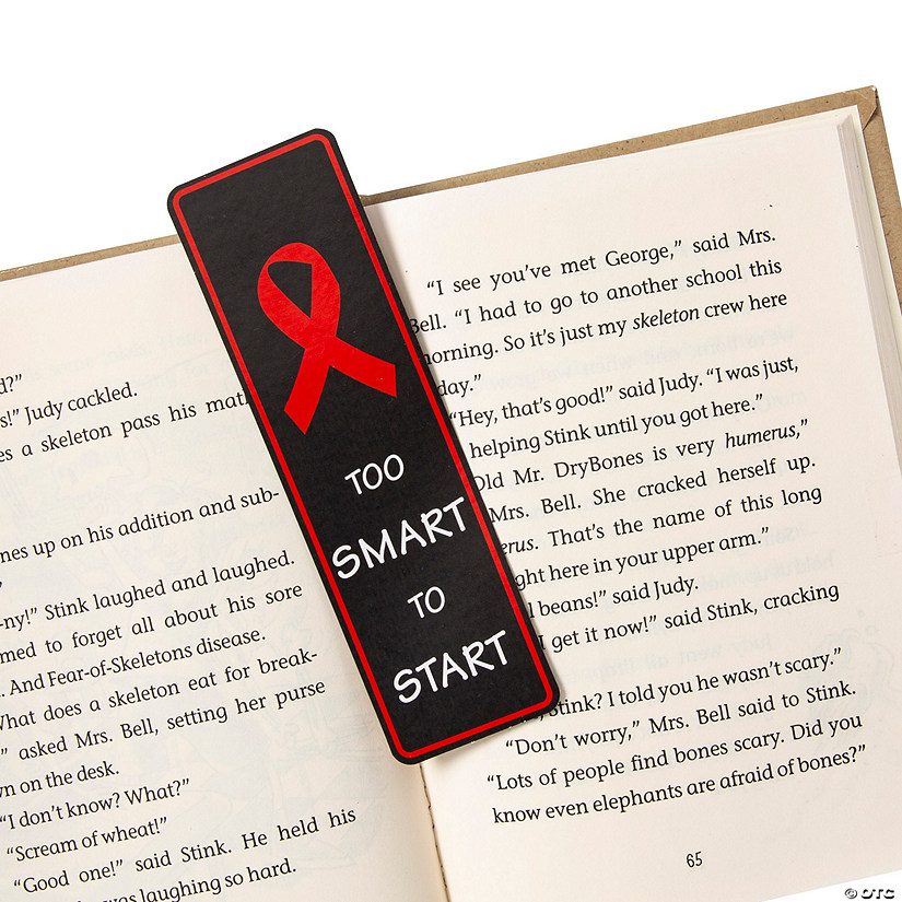 Red Ribbon Bookmark W/ Ribbon Tie 4Dz - Stationery - 48 Pieces