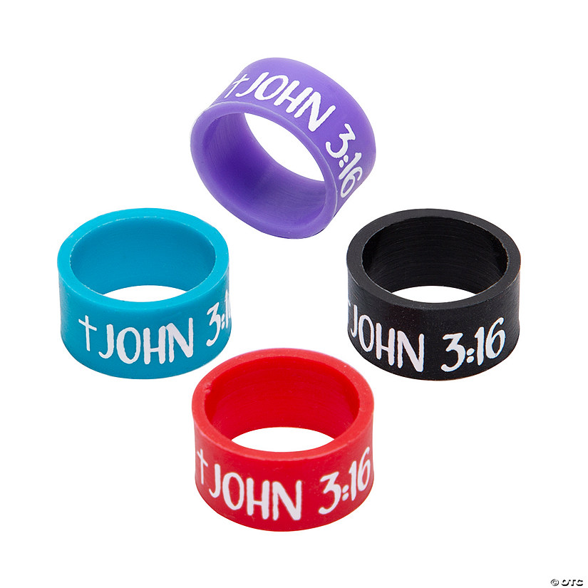 Bulk 48 Pc. Religious Silicone Rings Image