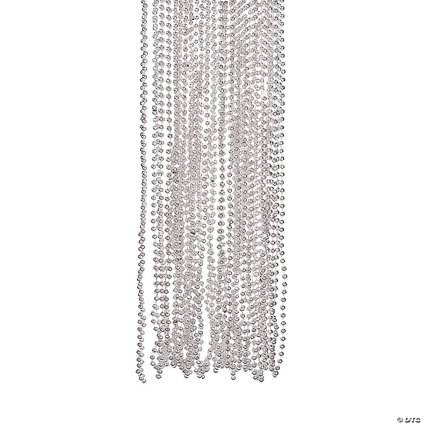Bulk 48 Pc. Silver Metallic Bead Necklaces Image