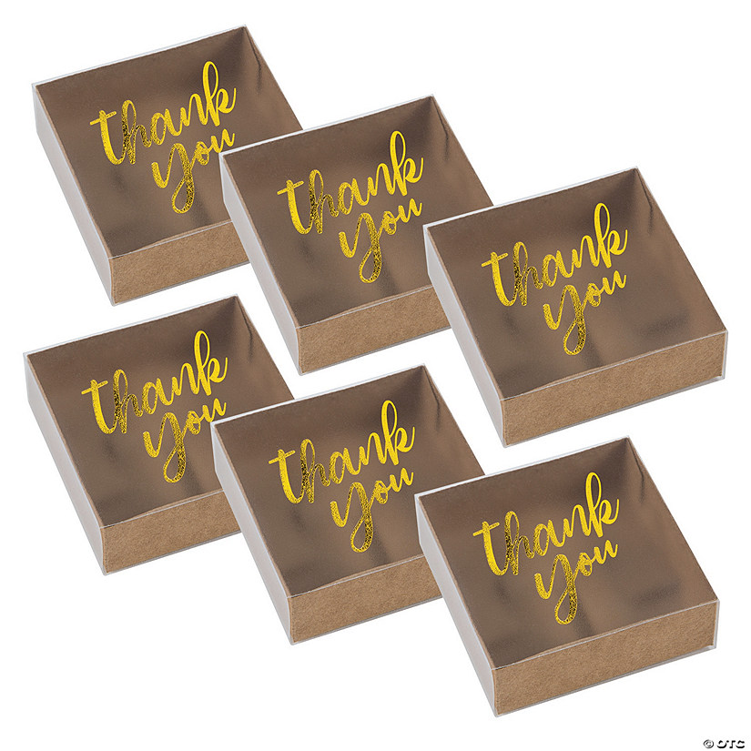 Bulk 48 Pc. Small Gold Foil Frosted Craft Paper Favor Boxes Image