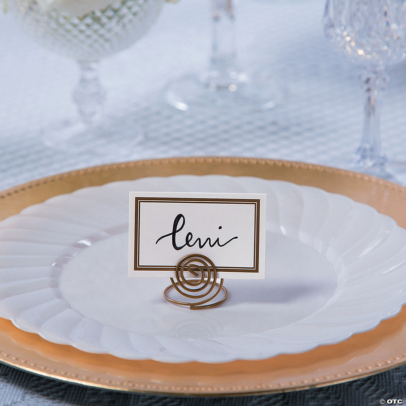 Bulk 48 Pc. Small Gold Spiral Place Card Holders