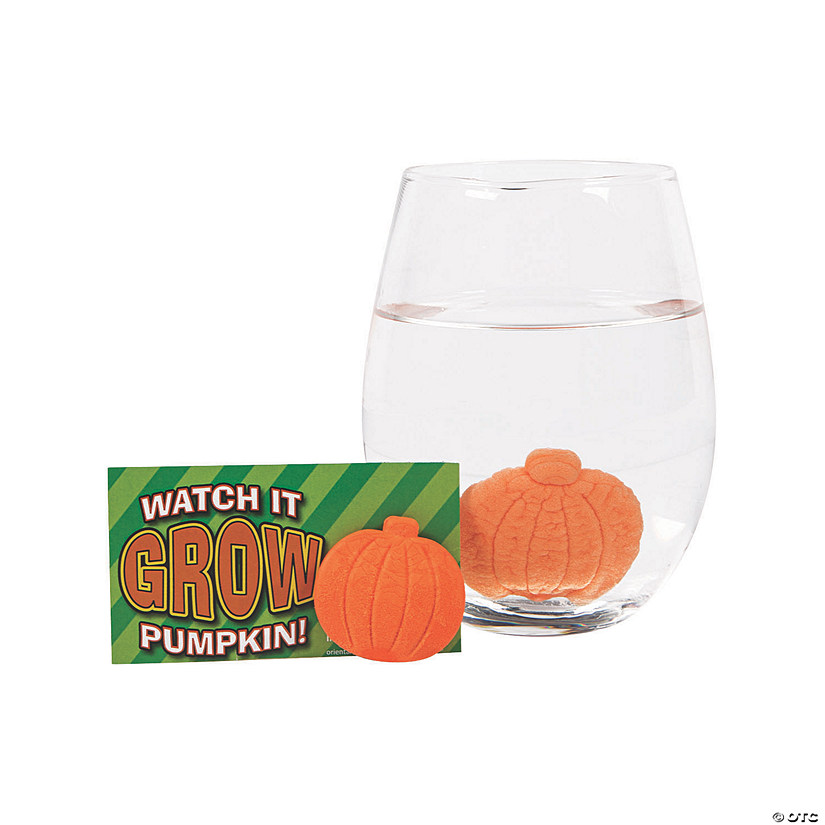 Bulk 48 Pc. Watch It Grow Orange Foam Pumpkin Water Growing Toys Image