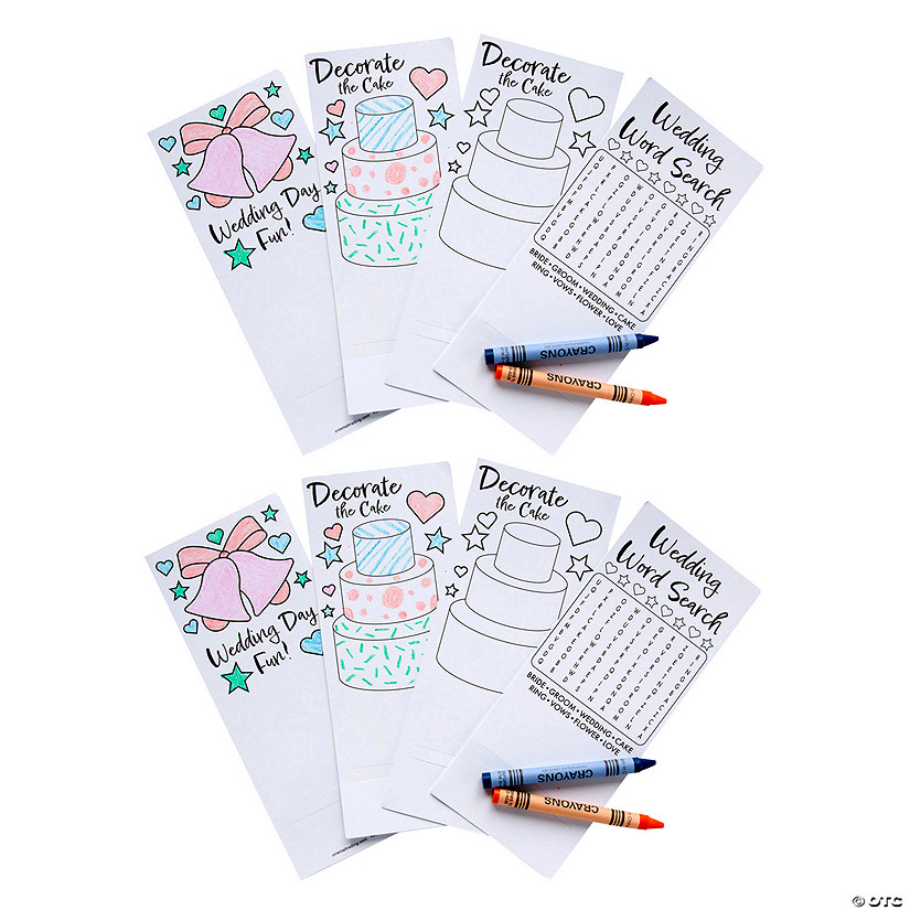Bulk 48 Pc. Wedding Coloring Activity Cards Image