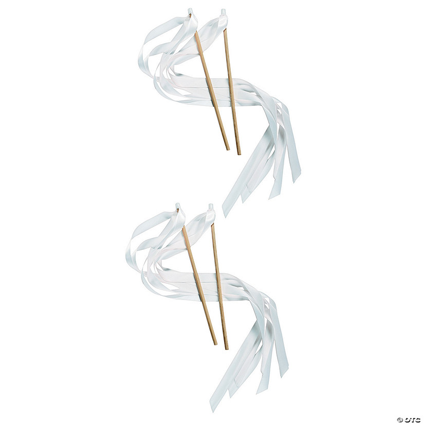 Bulk 48 Pc. White 24" Ribbon Wands Image