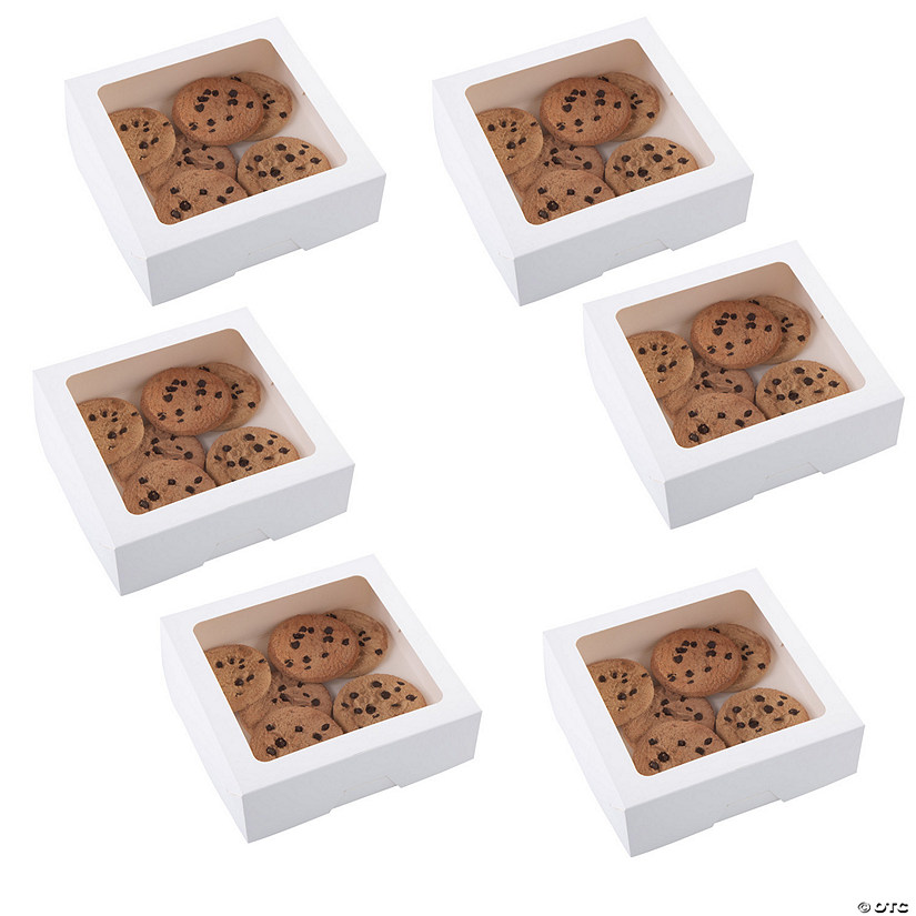 Bulk 48 Pc. White Cookie Favor Boxes with Window Image