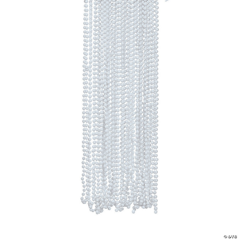 Bulk 48 Pc. White Glossy Bead Necklaces Image