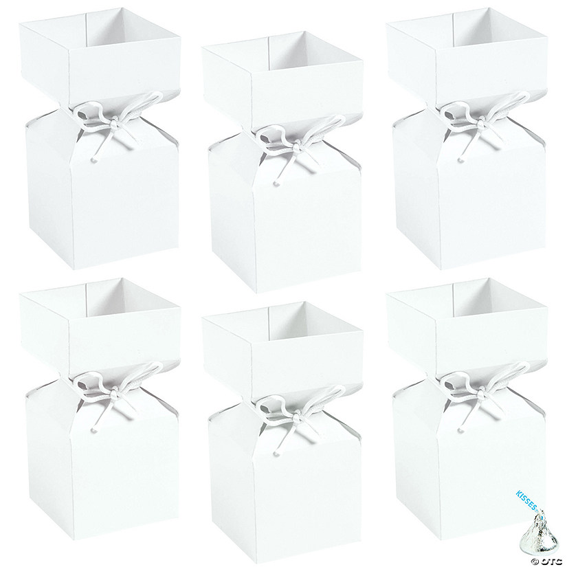 Bulk 48 Pc. White Vertical Square Hourglass Favor Boxes Image