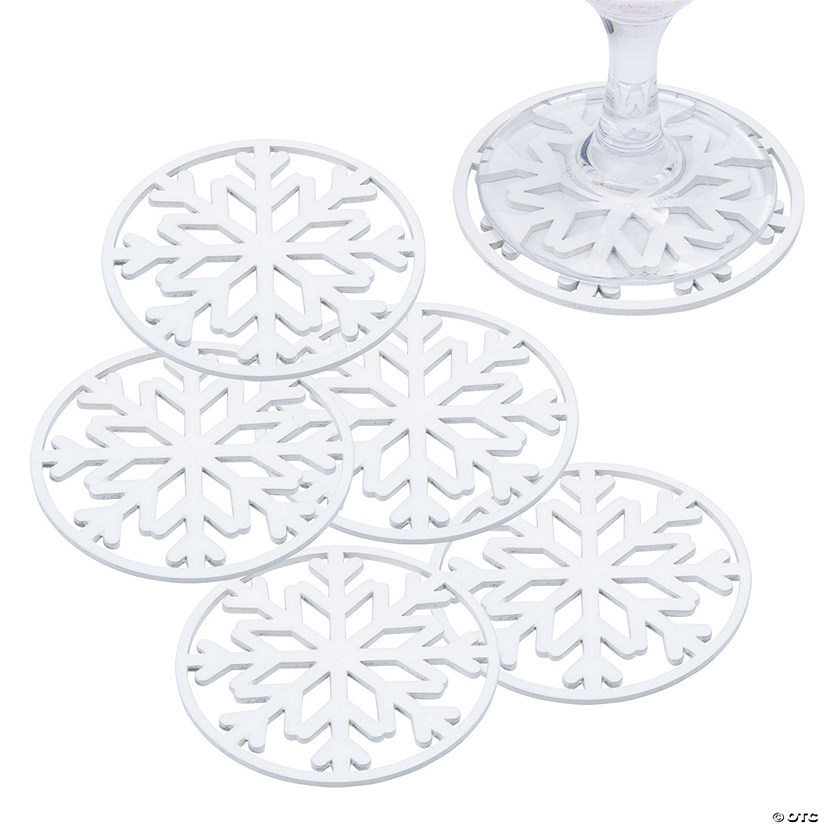 Bulk 48 Pc. Winter Wedding Snowflake Coasters Image